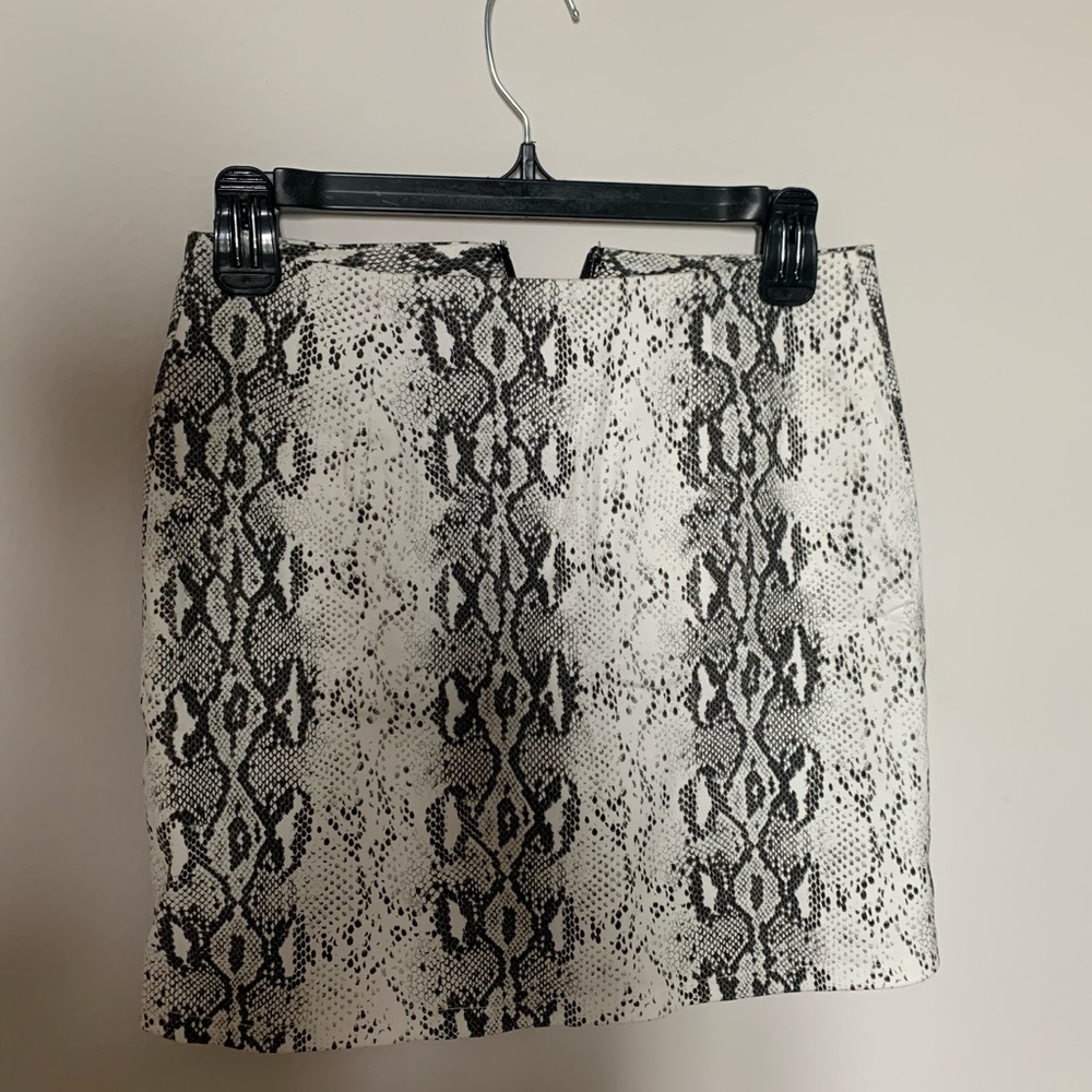 Snakeskin mini skirt
